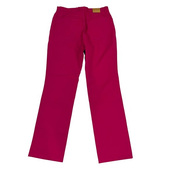 Escada women's pants 40 US 8 10 M bright pink denim straight leg - Picture 10 of 11